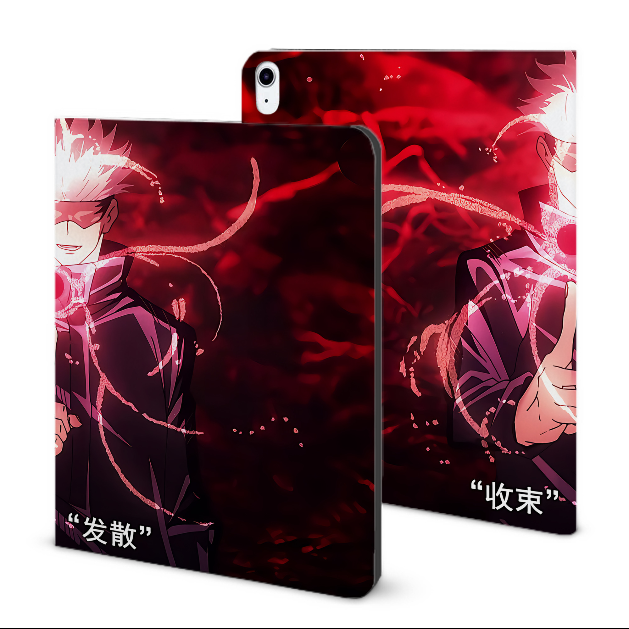 （画像用） 呪術廻戦 Jujutsu Kaisen IPad ケース ブック型 PUレザー TPU 耐衝撃 軽量 薄型 ペン収納なし 全面保護 IPad 各モデル対応